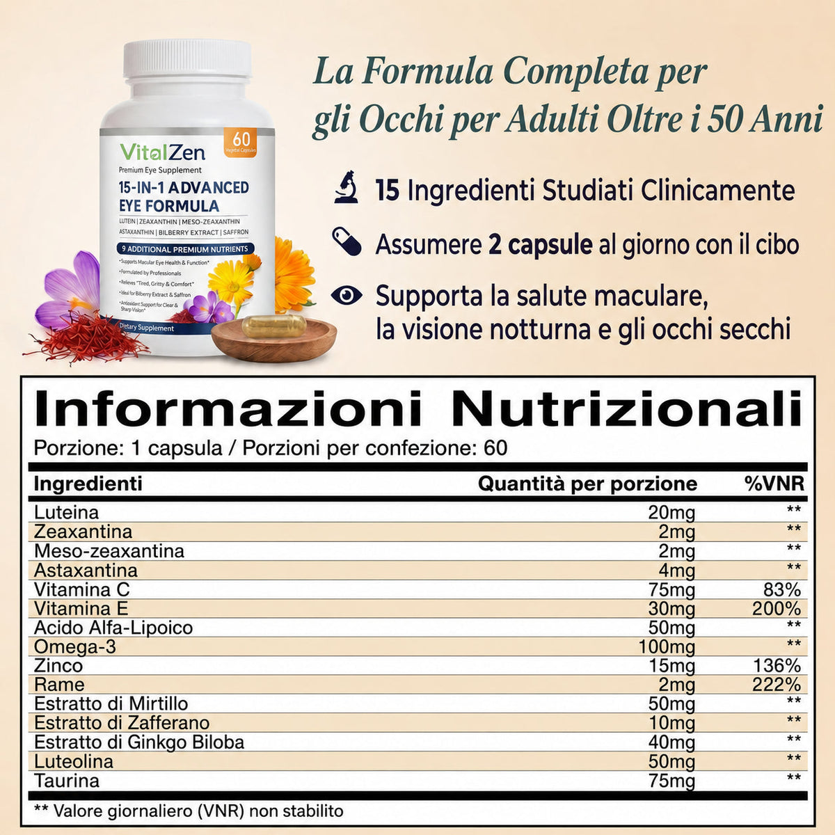 Lumivision Pro 15 in 1 Formula avanzata per il contorno occhi